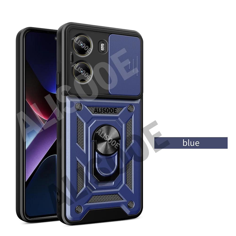 Schiebe-Kamera-Schutzhülle für POCO X7 Pro 5G Hülle Drehbarer Ringständer Schutz Rückseite für Xiaomi POCO X7 Pro Stoßfeste Hülle