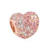 New Authentic Copper Plated Rosegold Heart Bird Butterfly Bead Charms Flower Charm Bead Charms Compatible With Pandora Bracelets Necklaces Women Diy J