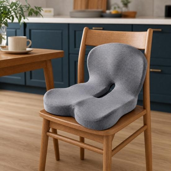 Memory Foam Seat Cushion with Back Support, L Shaped Car Office Chair Pad, Integrated Lumbar And Seat Cushion for Driving Desk