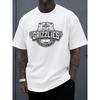 European Sizes Men'S Crew Neck T-Shirts from Grizzlies Football Club In White, Stylish And Casual for Spring And Summer. New Printed Tees