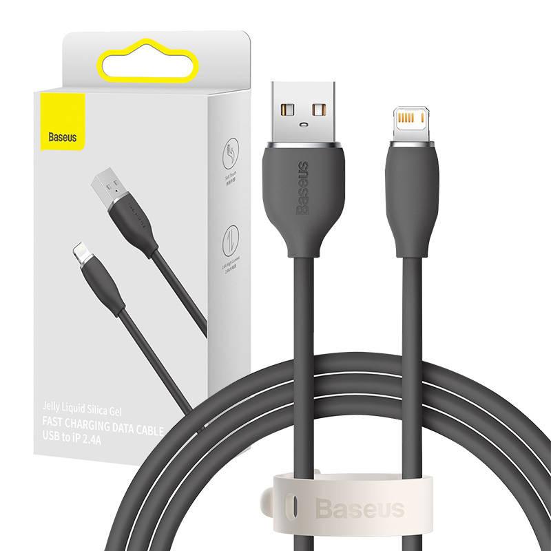 Kabel Usb Do Lightning Baseus Jelly, 2,4A 1,2M (Czarny)