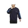 Adidas Round Neck Striped Letter Print Pullover Sweatshirt Men sweatshirt Dark-Blue HM2680