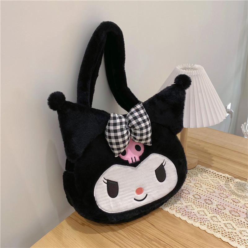 Melody Plush Tote Bag With Embroidery For Daily Use