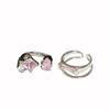 Pink Zircon Double-Layer Ring, Female Tide Light Luxury Niche Design, Ring Fashion Personality Opening Adjustable Index Finger Ring