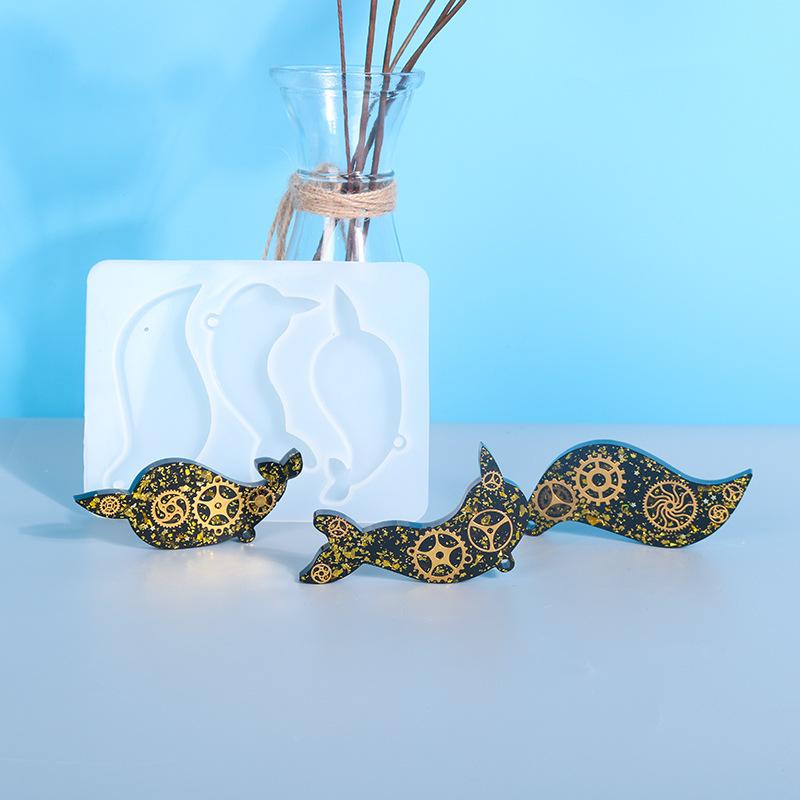 Ninja Tool Naruto Shuriken Keychain Resin Mold DIY Silicone Mold Knife Shape Keychain Mould