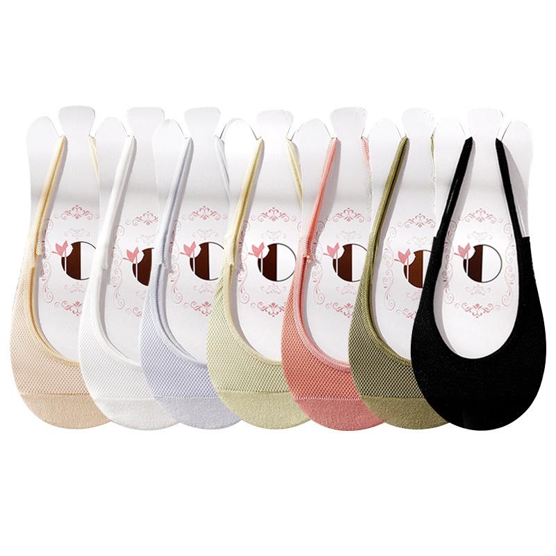 Mesh Half Palm Socks Women High Heels Socks Women Spring and Summer Thin Sponge Pad Garter Socks Invisible Socks Non-slip No Heel Fall Off Socks