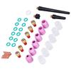 40-teiliges WIG-Schweißbrenner-Zubehörset, Spannzange, Aluminiumoxiddüse, Gaslinse, Glasbecher für WP?92025