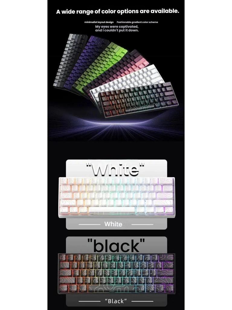 K61 Compact RGB Mechanical Keyboard - 61-Key Portable for Laptop & Office Gaming with Blue, Brown, Red Switch Options
