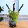 Resin Mini Peacock Miniatures Home Decoration Statue Ornament Pen Holder Brush Pot Home Art Crafts