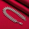 Popular 925 Sterling Silver Double Row Bead Chain Bracelets For Woman Christmas Wedding Party Fashion Charm Jewelry Accessories
