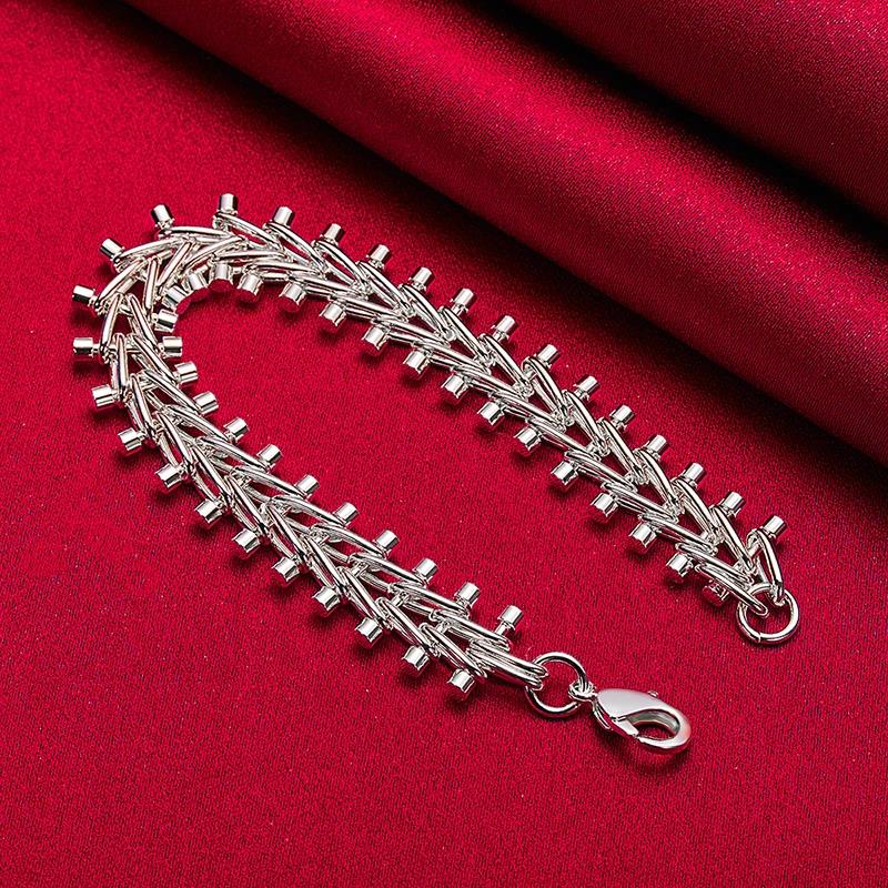 Popular 925 Sterling Silver Double Row Bead Chain Bracelets For Woman Christmas Wedding Party Fashion Charm Jewelry Accessories