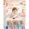 XCKALI Fairy First Birthday Backdrop Floral Fairy Girls 1st Birthday Photography Background Fairy Tale Theme Birthday Party Decorations 7x5FT