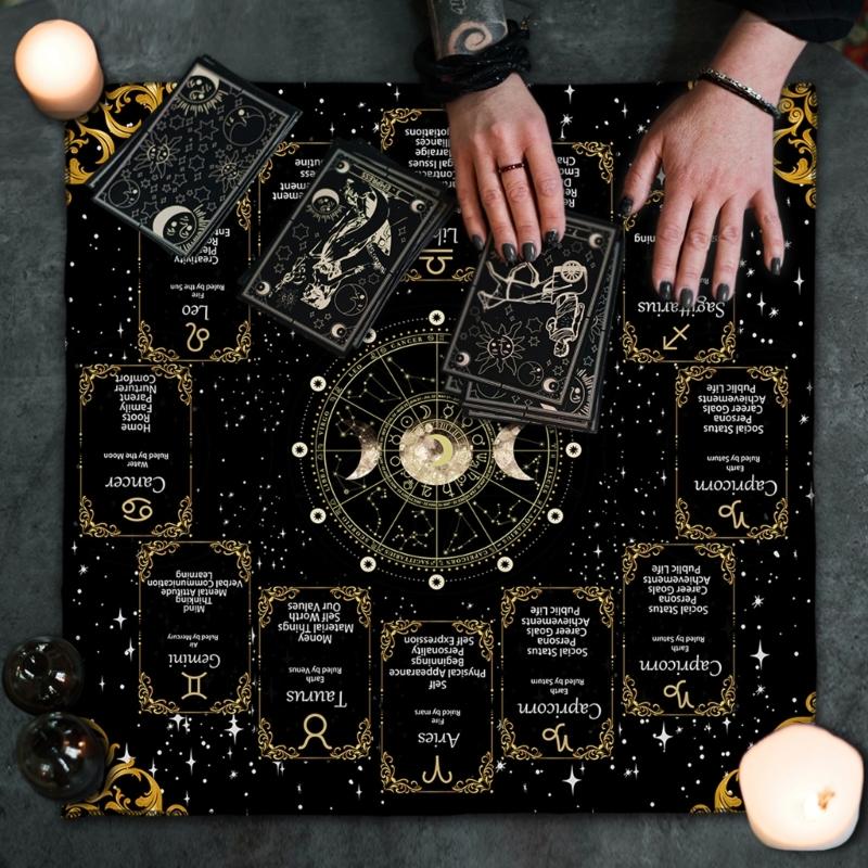 Velvets Oracles Cloth Durables Texture Mysterious Symbols Easy Maintain For Ritual Use