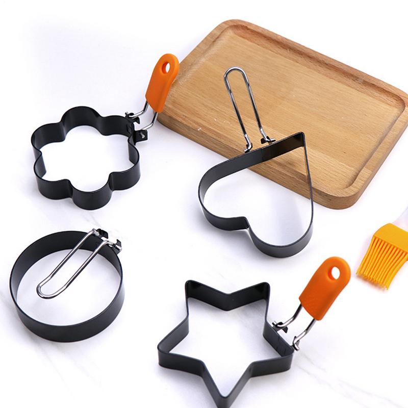 Poached Egg Molds For Fried Eggs Cooking Shaper For Fried Eggs Stainless Steel Egg Cooking Rings Pancake Mold For Cooking чёрный