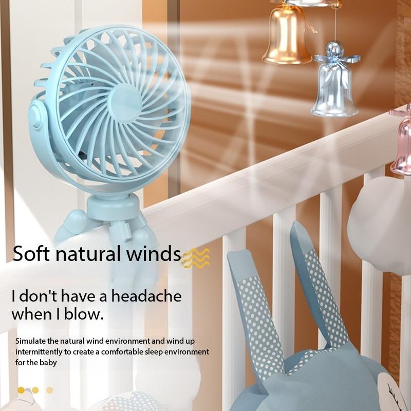 Octopus Mini USB Fan - Handheld Clip-On Fan with Night Light for Stroller, Desk & Travel | Portable Rechargeable Cooling Fan