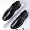 Pointed Leather Shoes Men's Trendy Business Wedding Dress Casual Korean Version Rubber Foot Lace-up New Large Size