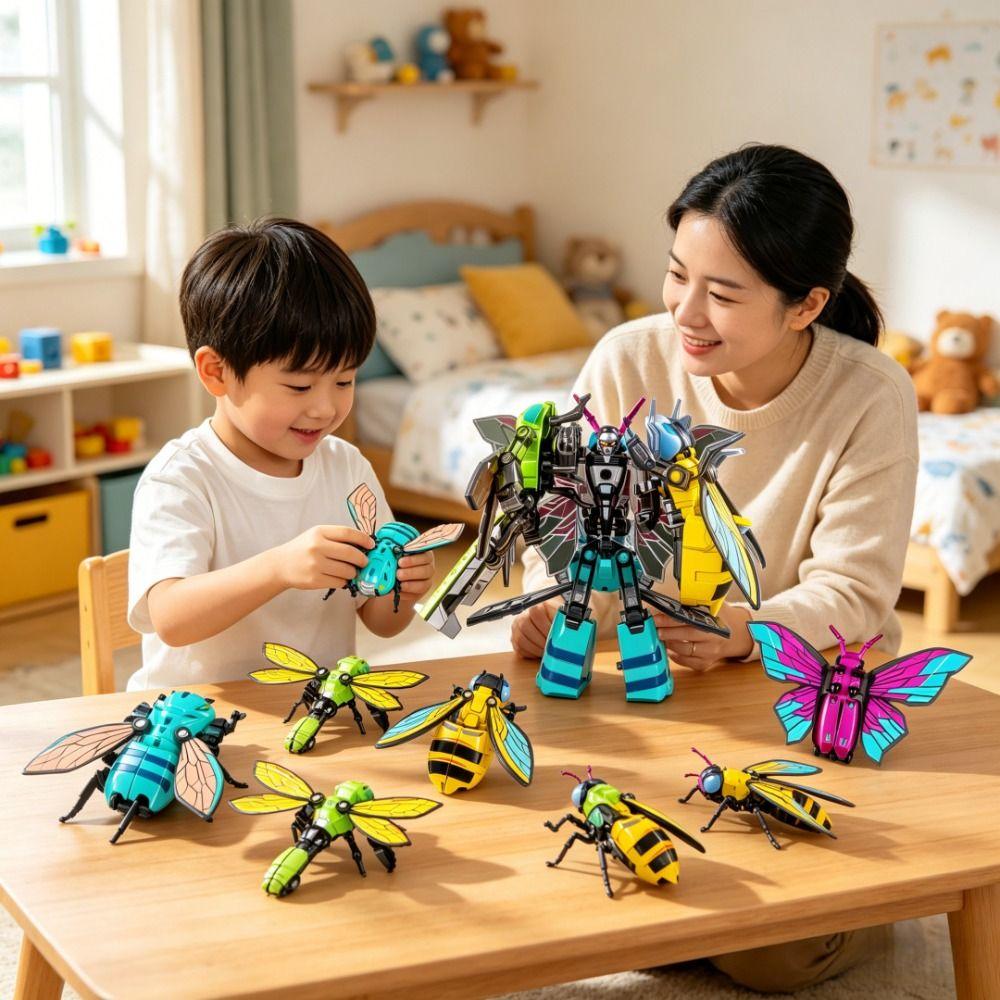 Zinc Zinc Alloy Material Insect Transformer Mecha Toy Double Combination Action Figure Creative Toy