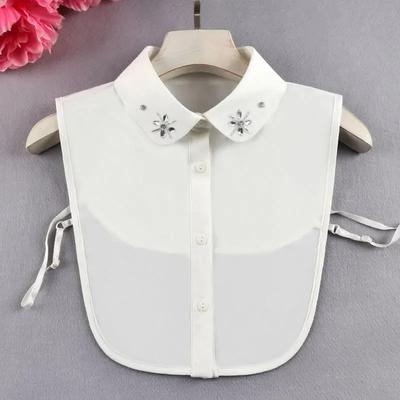 Elegant Womens False Collar for Sweater Shirt Accessories Female Handmade Rhinestone Beads Detachable Collar Girls