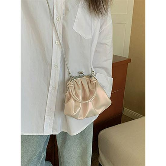 Vysoce kvalitní plisovaná taška na knedlíky: Kabelka crossbody s řetízkem inspirovaná japonským a korejským stylem pro ženy