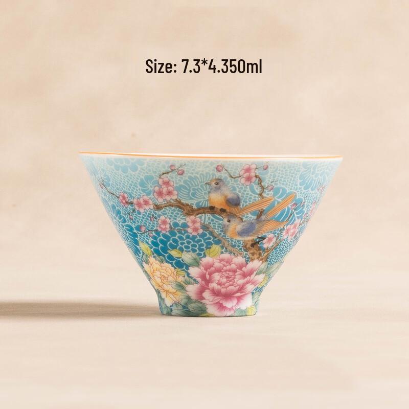 TIBORANG Enamel Glaze Ceramic Teacup