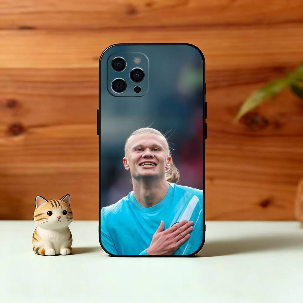Football Star E-Erling H-Haaland Phone Case For iPhone 17, 16,15,14,13,12,11 Plus,Pro Max, Others Soft Black Cover