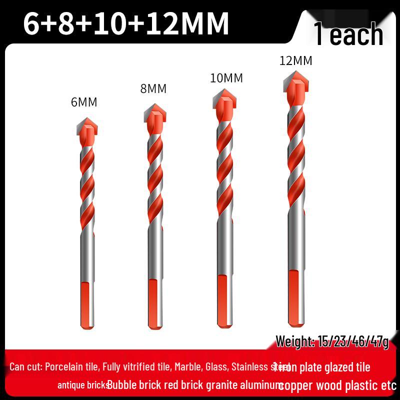 All-in-One 6mm Alloy Triangle Drill Bit for Tile, Concrete, Glass, and Cement