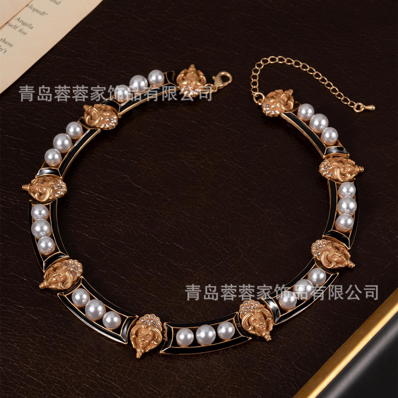 Аксессуары Нишевые Средневековые Европейские Египетские Портретные Серьги Тяжелое Барочное Жемчужное Ожерелье Легкая Роскошь Темперамент