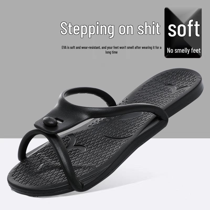 

Мужские уличные сандалии больших размеров, складные, нескользящие - Портативные шлепанцы с одним ремешком и мягкой подошвой для путешествий на лето 43/44 чёрный