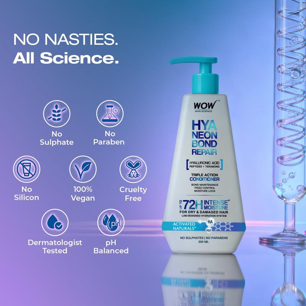 WOW Skin Science HyaNeon Bond Repair Hyaluronic Conditioner for Dry & Damaged Hair 200ml