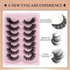 European & American Style 7 Pairs Fluffy High-Imitation Mink Fur False Eyelashes - Natural, Curled, Thick