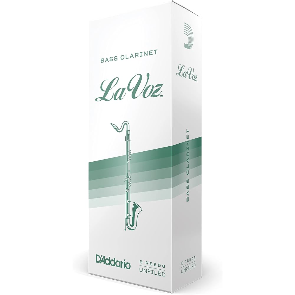 D'Addario WoodWinds Daddario Reed Bass Clarinet LA VOZ REC05MS [Hardness: Medium Soft] Pack of 5 ...