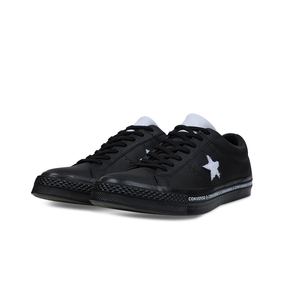Converse One Star Color Block Splicing Non-Slip Wear-Resistant Low-Top Skate Shoes Unisex Sneaker Black White 159721C