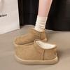 thick-soled velvet cotton shoes winter new outdoor heightening solid color foot cover short British style women's snow boots