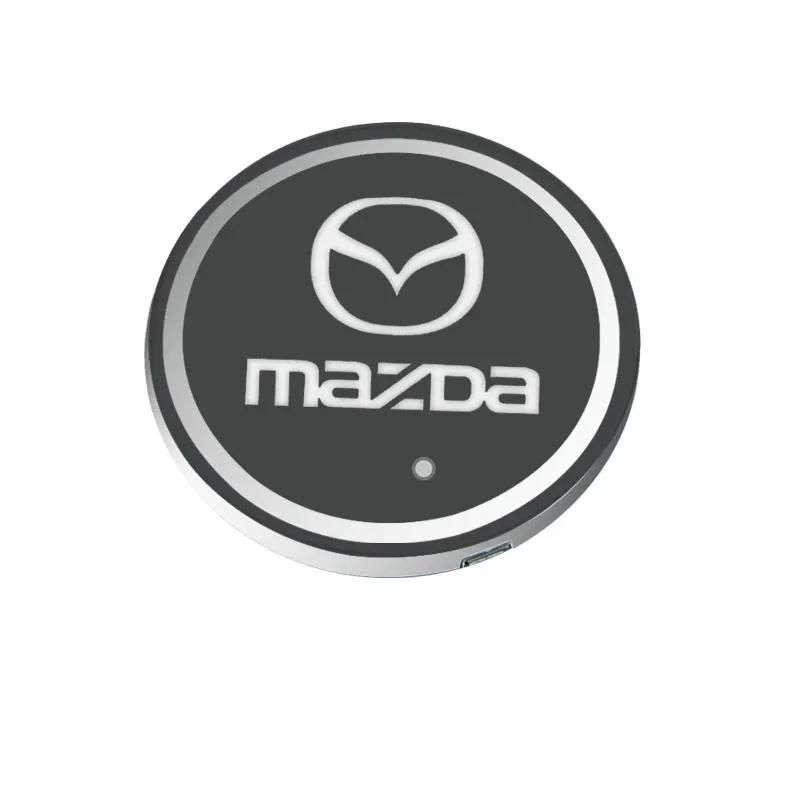 

2025 Hot 2PCS 7 colors car USB Charging LED lights water coaster cup mat for Mazda 3 5 6 CX-3 CX-4 CX-5 CX-7 CX-9 Axela 6 323 62
