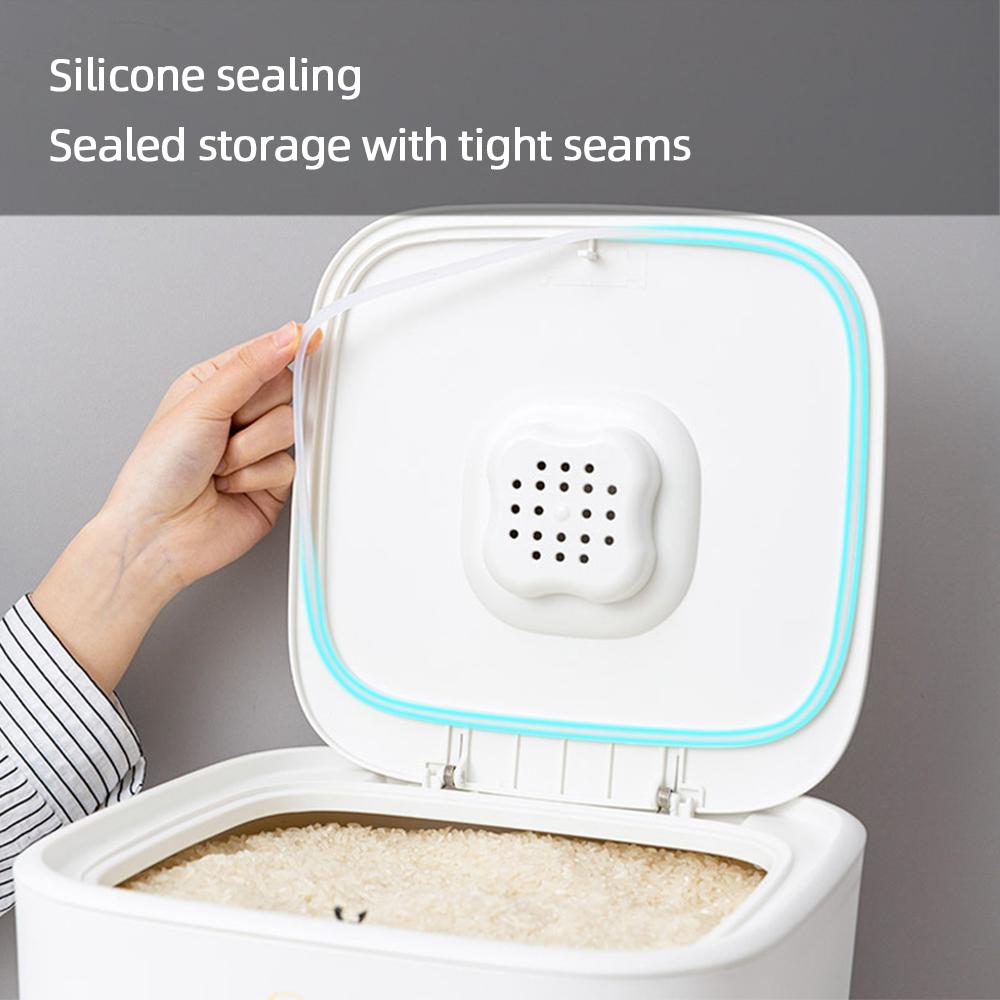 Moisture Proof Insect Proof Rice Box 5/10KG Grain Sealed Jar Kitchen Container Bucket Storage Pet Dog Food Box with Bullet Lid