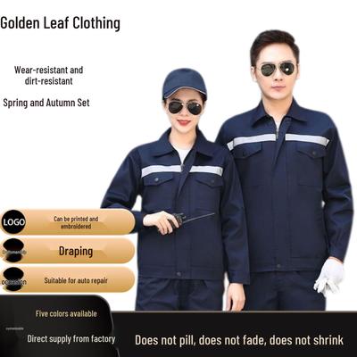 Set di Abbigliamento da Lavoro Riflettente per Primavera e Autunno: Abbigliamento Durevole e Resistente all'Usura per Riparazioni Auto, Edilizia, Saldatura e Protezione del Lavoro