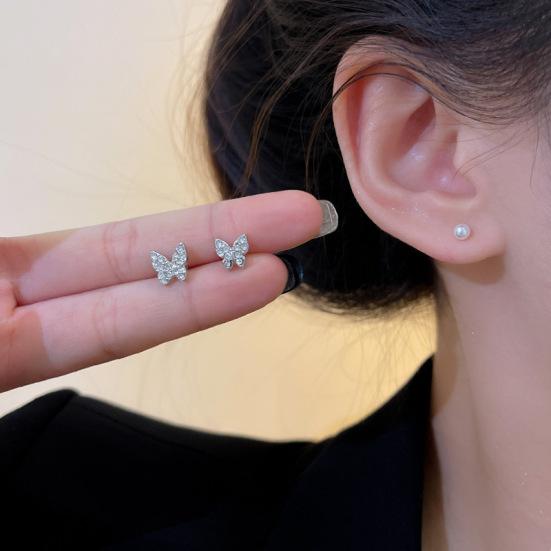 

Мини-шпильки из искусственного жемчуга, блестящие стразы в форме бабочек, простые