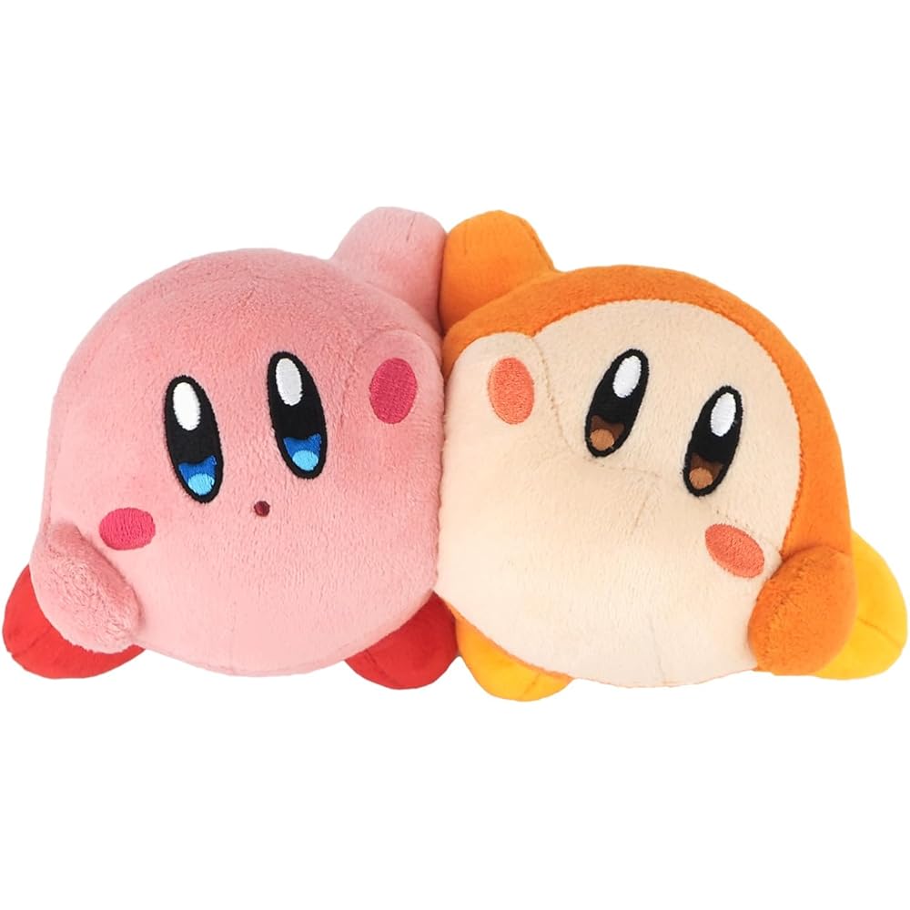 Sanei Boeki Kirby Plush Toy with Waddle Dee 24x10x11.5cm Soft Stuffed Animal KPWW01