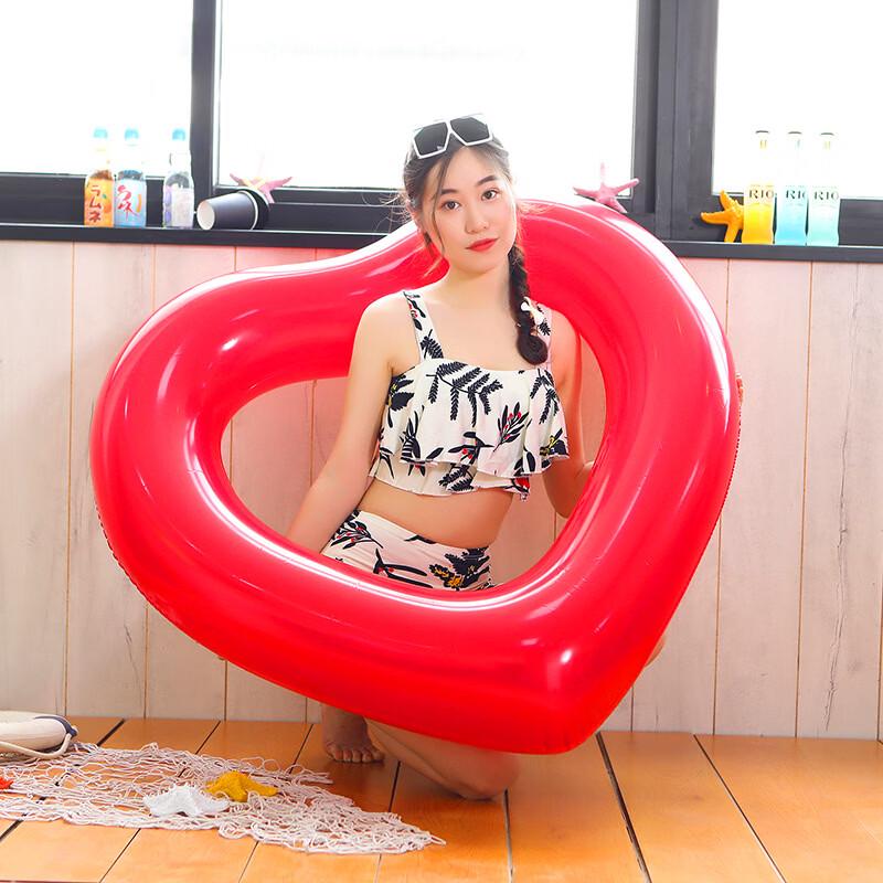 Kids Heart-Shaped Sequin Swimming Ring