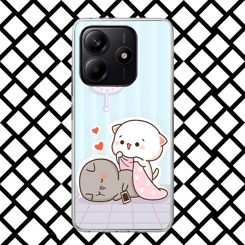 Cute Peach Goma Cat Phone Case for Xiaomi Redmi Note 15 14 14S 13 12 12S 11 Pro Plus 11E 11T 11S 10S 5G Soft Cover Fundas Redmi