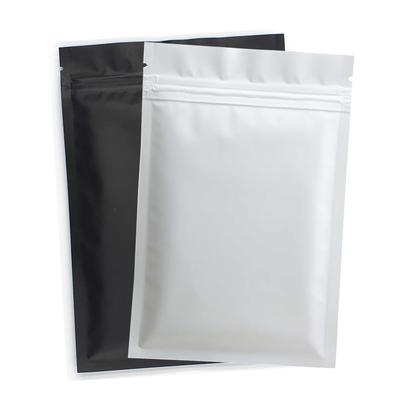 50 szt. Matowe Czarne Białe Zgrzewalne Plastikowe Płaskie Torby Opakowaniowe Zamykane na Zamek Błyskawiczny Odporne na Zapachy Aluminiowe Folie Mylarowe Torby Zamykane na Zamek Błyskawiczny