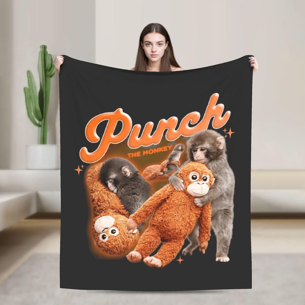Soft Bedding Throws Travel Monkey Punch Blanket Flannel Bedspread For Bedroom Trend Sofa Bed Cover