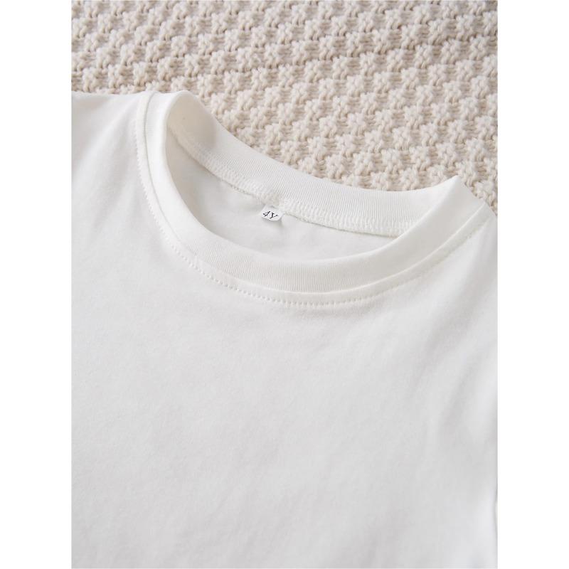 Children Crew Neck Short Sleeve T-Shirt with MY GREAT AUNT LOVES ME Letter Print