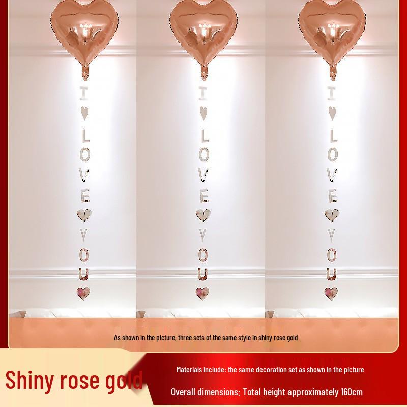 Honeymoon Love Heart Balloon Ceiling Set for Wedding and Bedroom Decor