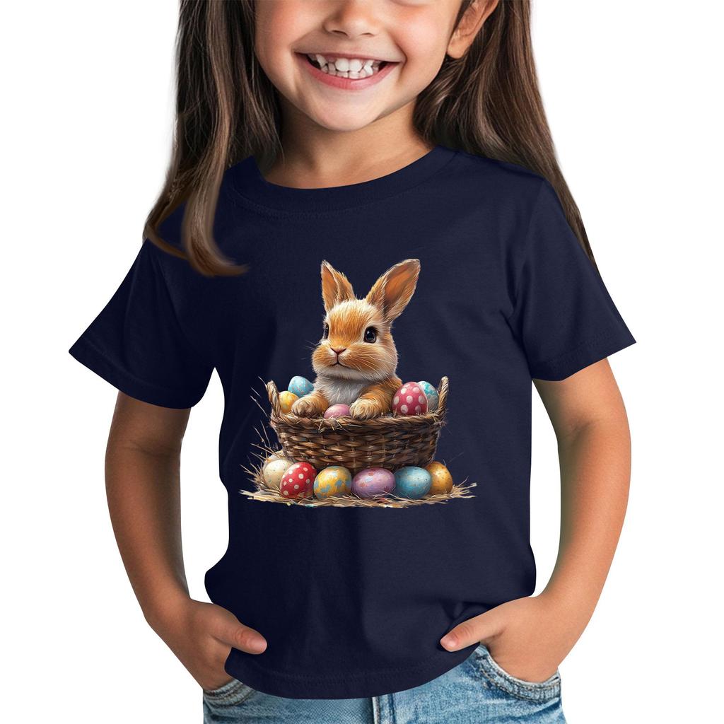 Barn Kortärmad Hals T-shirt Djurmönster Vardaglig Topp