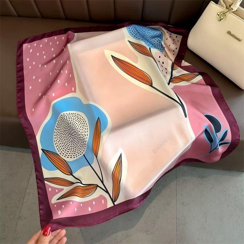 70 silk scarf square scarf high sense fashion versatile professional simulation silk small scarf versatile printed women's silk scarf
