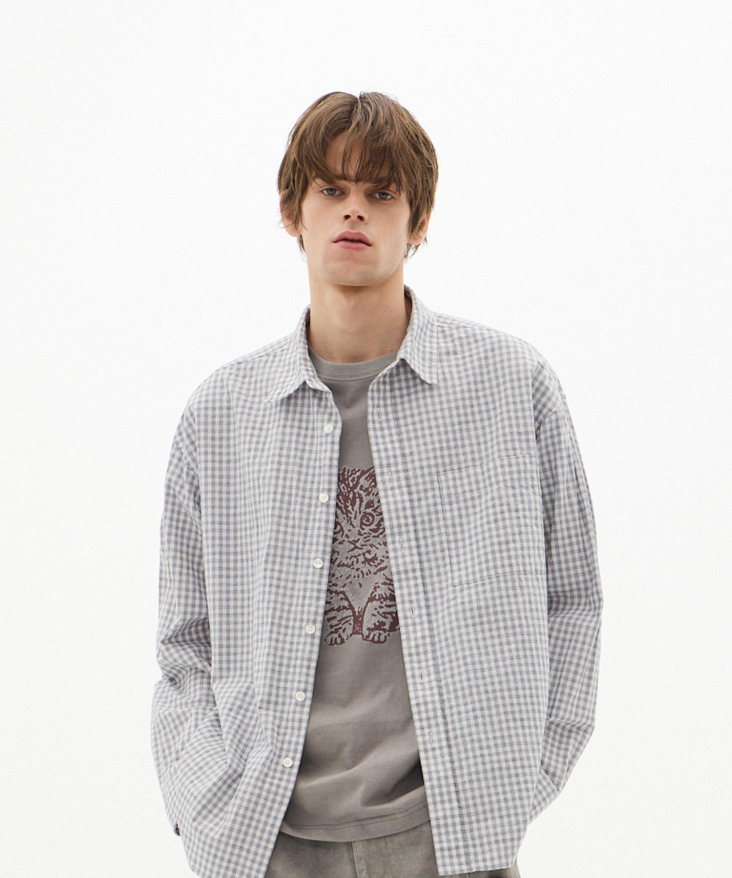Le Ab Kuwamura Double Washer Edge Check Shirt White/M
