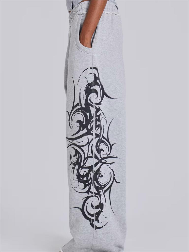 Unisex Vintage Y2K Oversized Wide Leg Joggers Women Sweatpants Streetwear Loose Casual Gym Yoga High Waist Pants