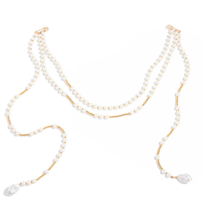 Stilvoller Perlenquasten Halsketten-Brosche mit Kunstperlen Modische Bekleidungsaccessoires für Partys und die Arbeit