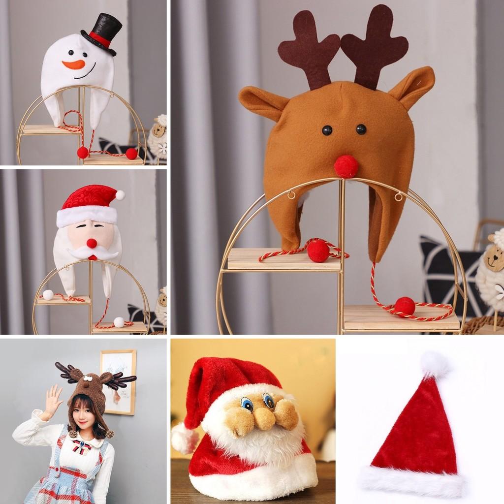 Snowman Elk Cap Christmas Cartoon Animals Festival Decorate Party Winter Gift